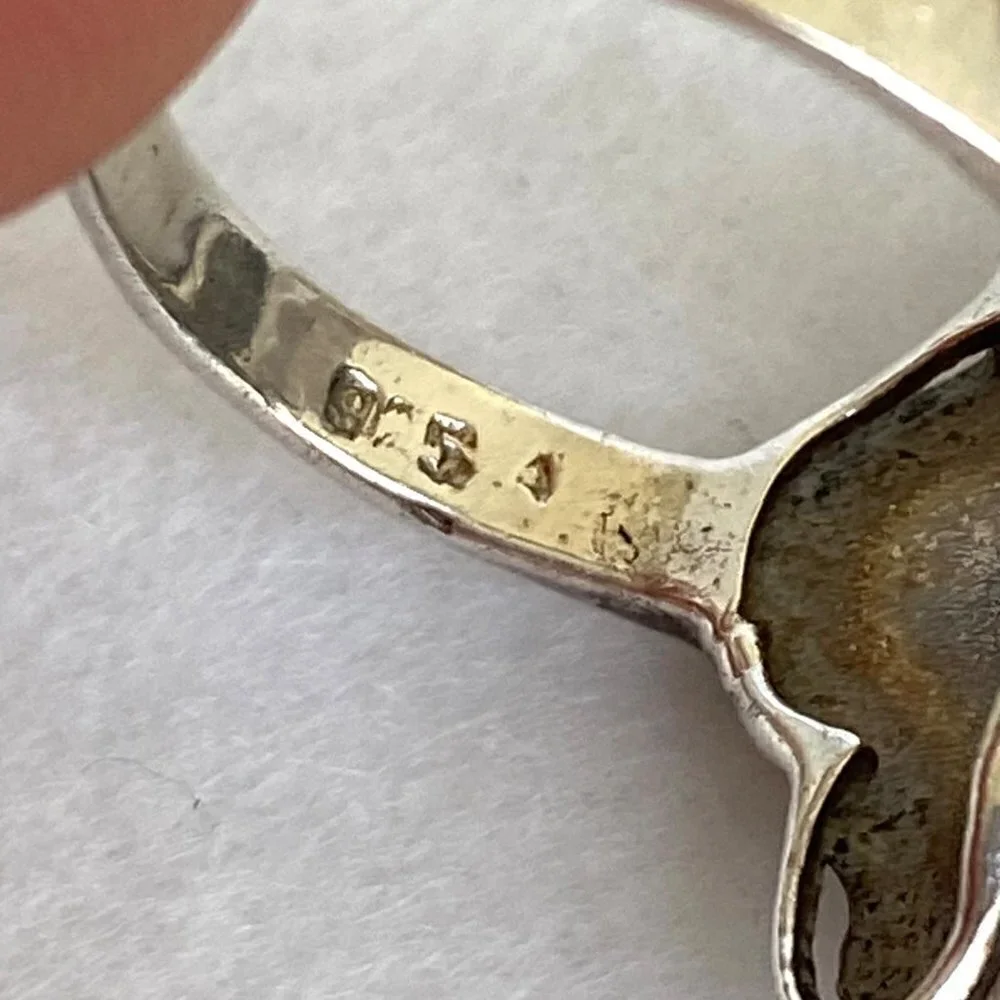 VTG Sterling Silver 925 Oxidized Art Deco Style Marcasite Band Ring Sz 6.75